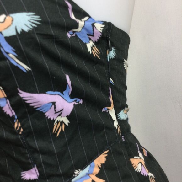 Free People Sunshine of Your Love Parrot Print Strapless Midi Dress Black Size 4 - Picture 3 of 11